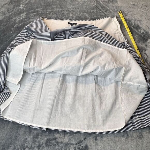 Gap Sz 12 100% Cotton Blue White Striped Skirt Nautical Full Blue A-Line Lined - Picture 9 of 15